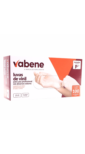 VABENE LUVAS DE VINIL TAMANHO P 7 COM 100 UNIDADES