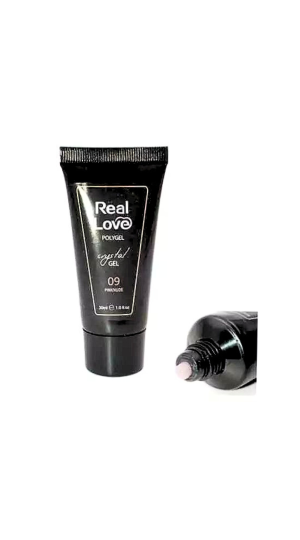 REAL LOVE POLYGEL CRISTAL GEL COM GLITTER 10 NUDE 30ML