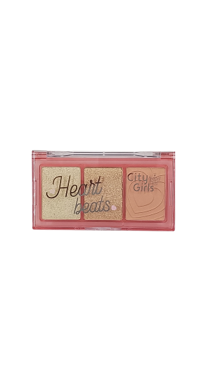 CITY GIRLS PALETA DE ILUMINADOR/BLUSH  HEART BEATS