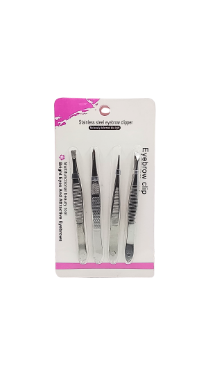 EYEBROW CLIP KIT DE PINÇA C/4 PRATA