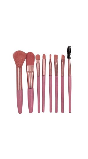 KIT DE PINCEL PEQUENO COM 8 UNIDADES ROSA