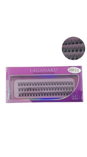 LAGANAKU TUFINHO 20P 10MM 0.10D 6D MINK 