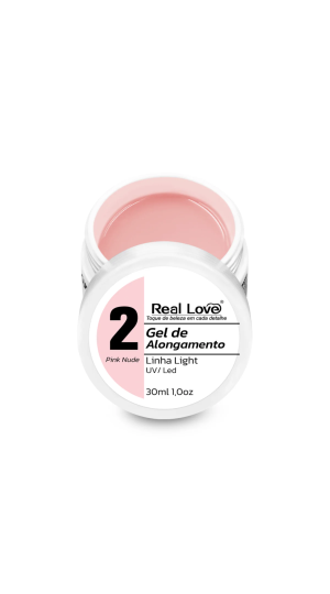 REAL LOVE  GEL DE UNHA LINHA LIGHT 2 PINK NUDE  15ML