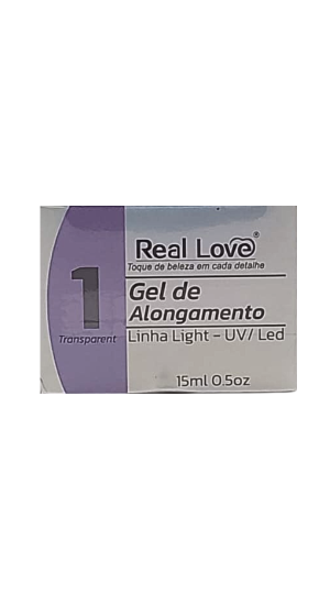 REAL LOVE GEL DE ALONGAMENTO COR 1 TRANSPARENT 15ML