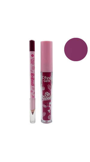 CITY GIRLS LIP COMBO LÁPIS LABIAL 1G E BATOM 4,3G COR 01