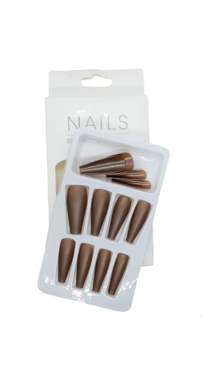 NAIL UNHA POSTIÇA C/12 MARROM